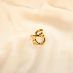 Bague Acier Doré Madeleine