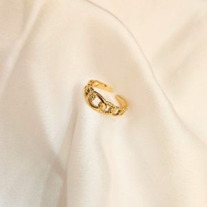 Bague Acier Doré Evonna