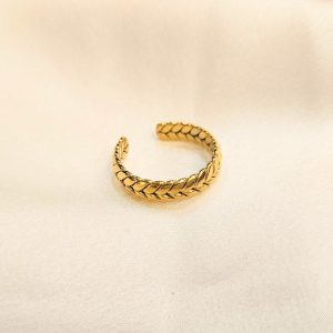 Bague Acier Doré Mariko