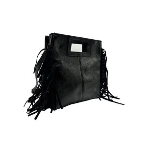 Sac cuir brillant à franges Indiana