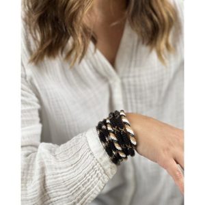 Bracelet Népalais Noir et Doré