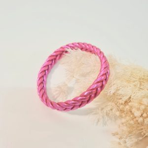 Bracelet Jonc Bouddhiste Tressé Rose
