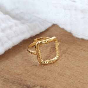 Bague carré or fondu