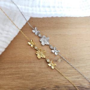 Bracelet fleur à strass