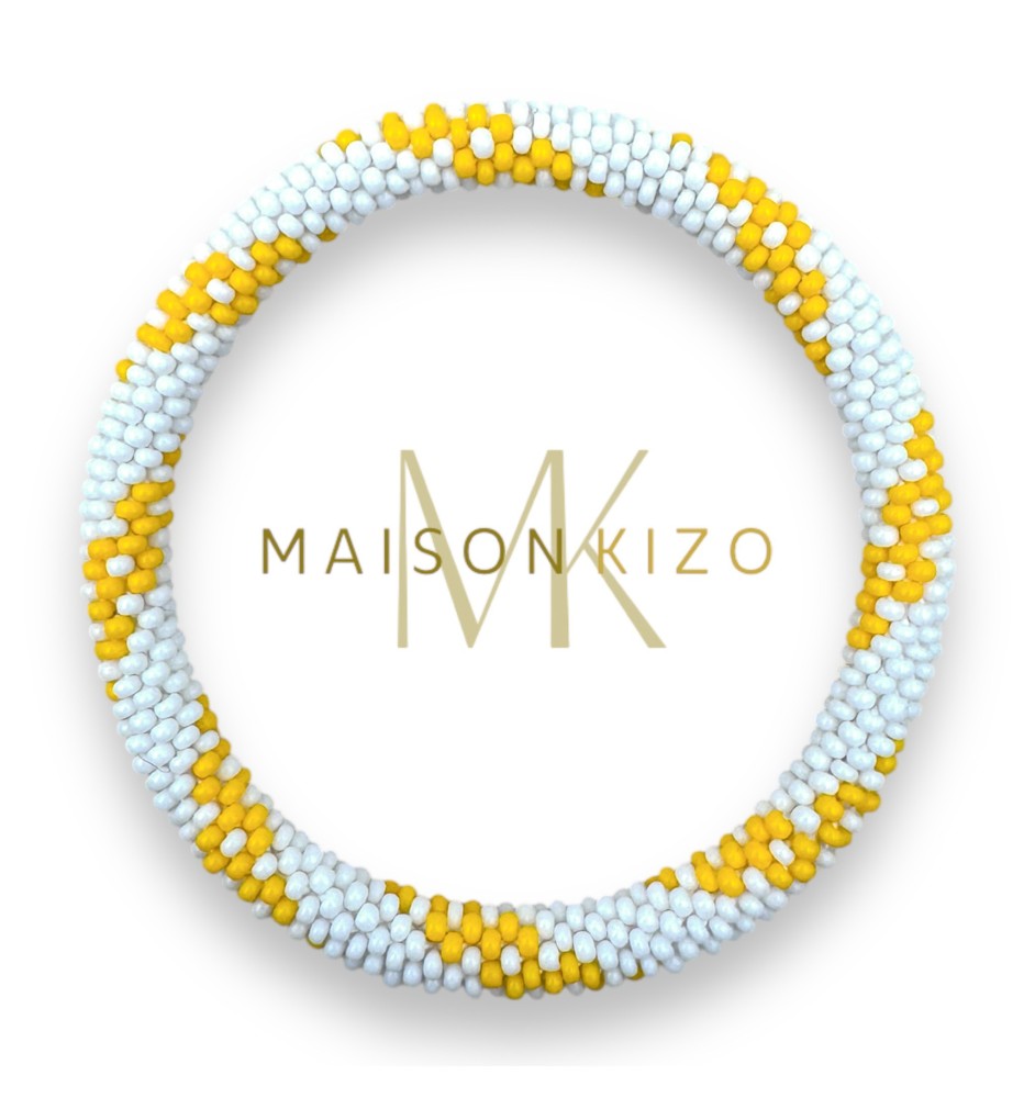 Bracelet Népalais Blanc et Jaune