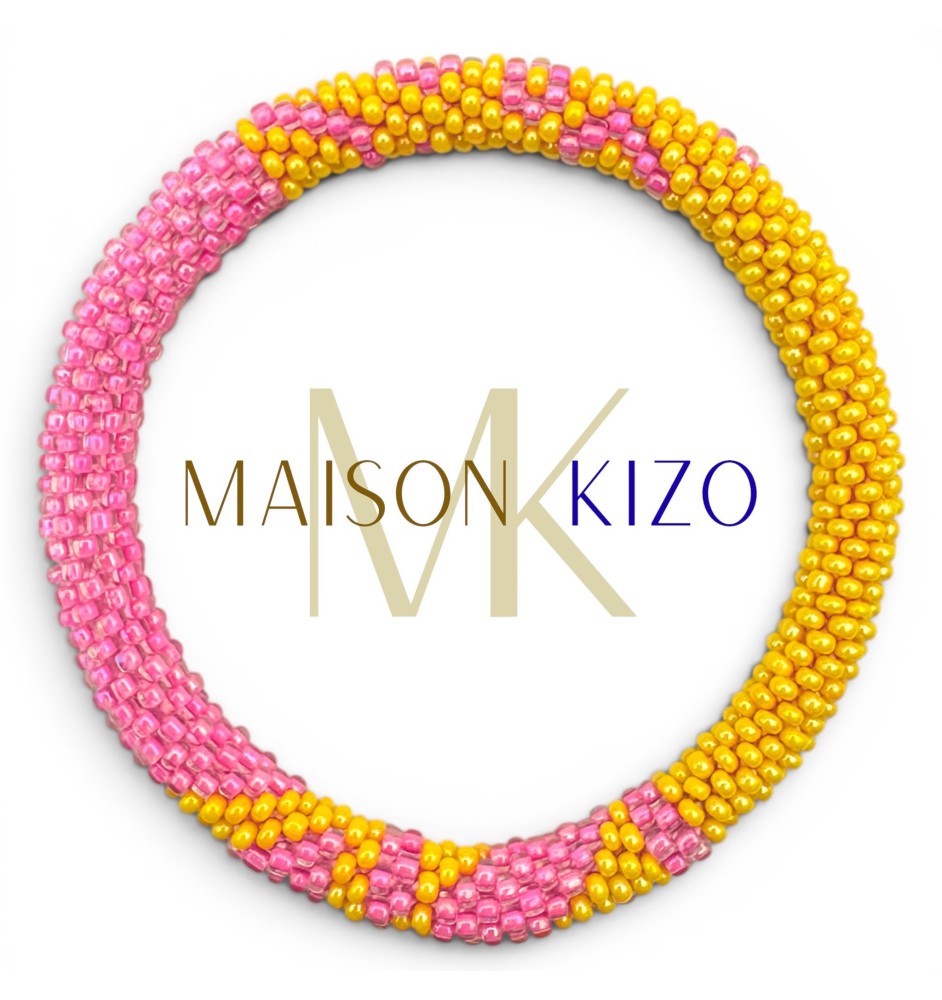 Bracelet népalais Rose et Jaune