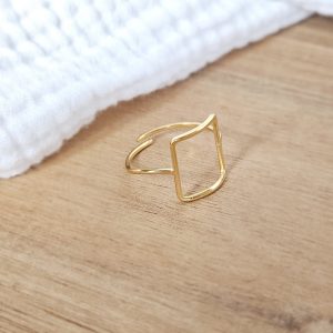Bague grand carré fin